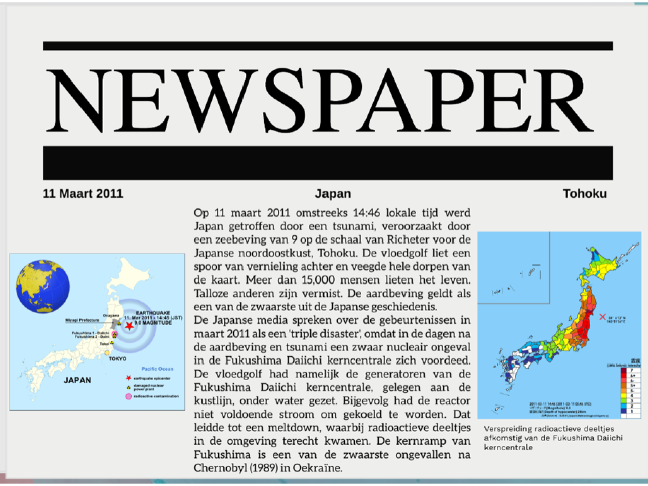 SCK CEN Academy_Lesmateriaal-10j-Fukushima_Hoofdstuk1_Newspaper