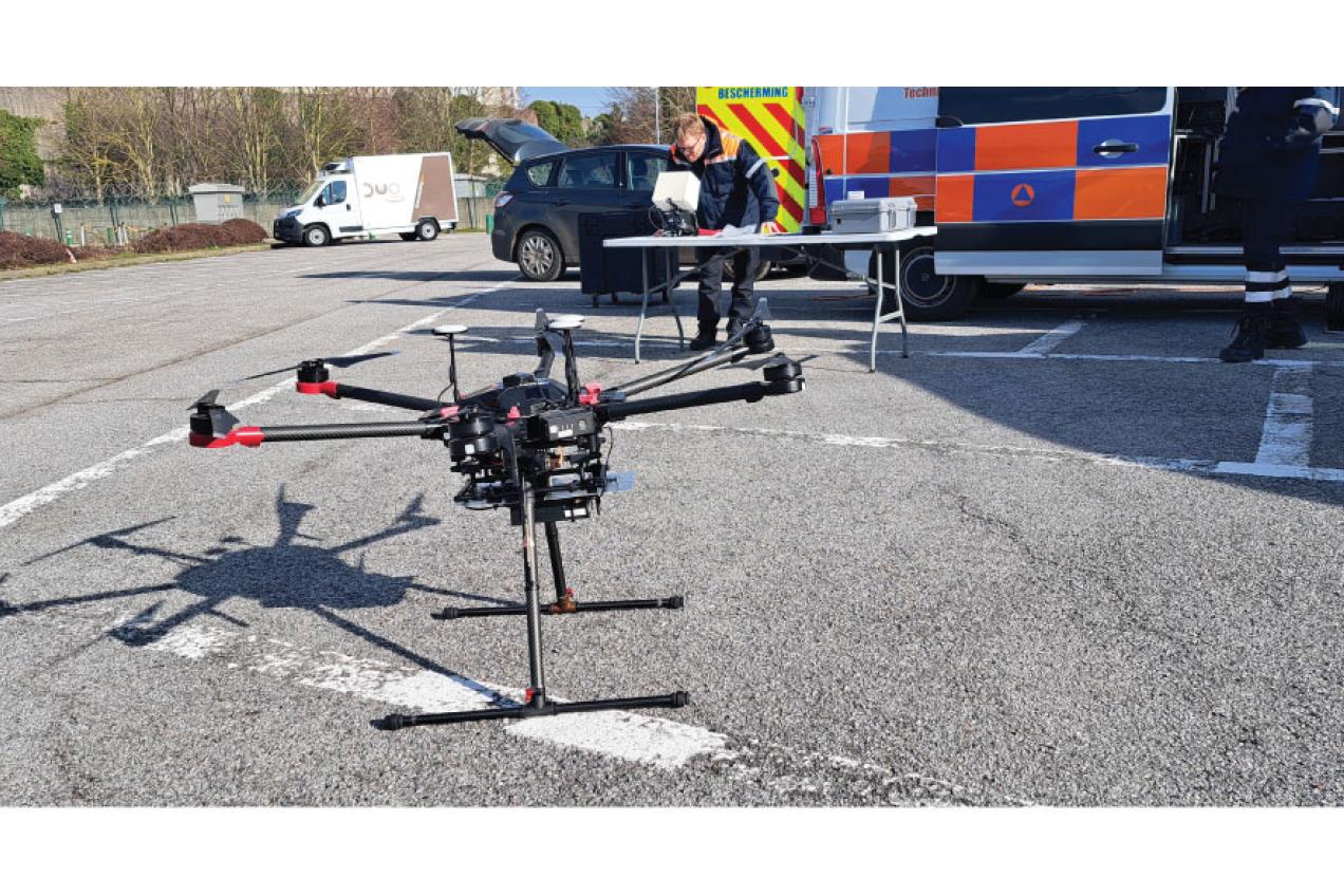 Drone die werd ingezet tijdens oefening Tihange